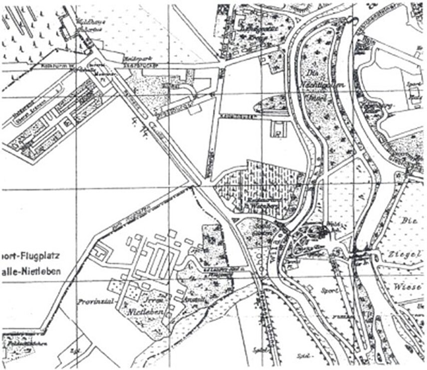 alte schwarz-weiß Karte aus dem Stadtarchiv